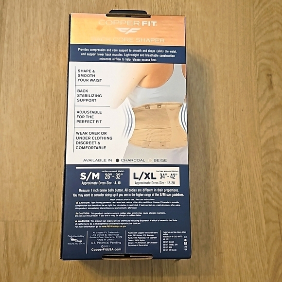 NWT COPPER FIT CORE SHAPER copper Infused L/XL 34" - 42" in Beige - Picture 3 of 8